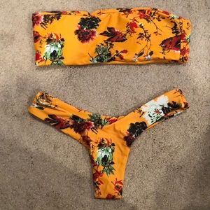Mustard thong bikini